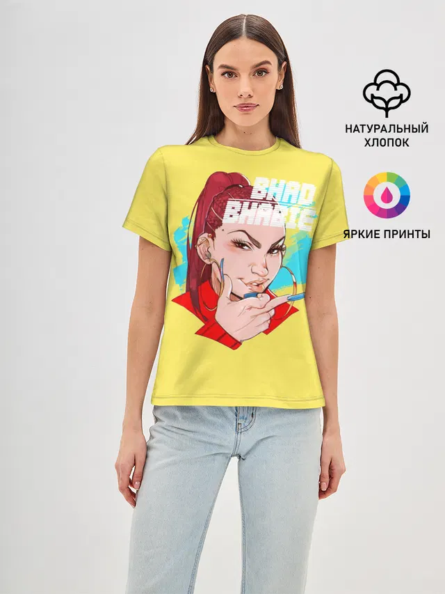 Женская базовая футболка с принтом «Bhad Bhabie — Bhabie»