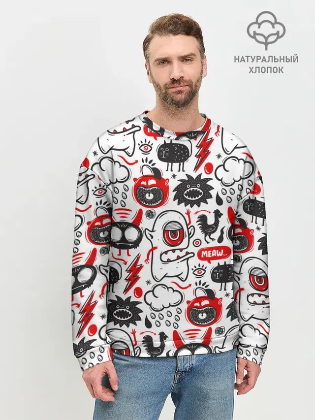 Мужской свитшот базовый с принтом «Pop Art»
