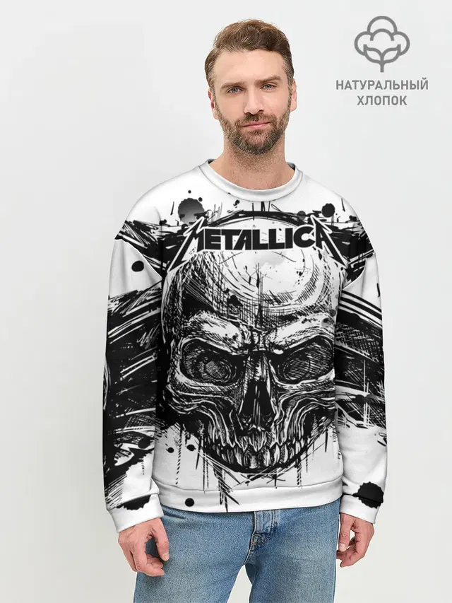 Мужской свитшот базовый с принтом «Metallica»