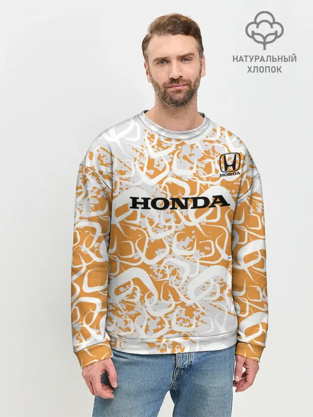 Мужской свитшот базовый с принтом «Honda»
