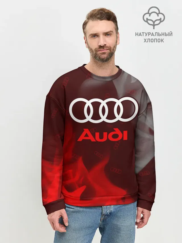 Мужской свитшот базовый с принтом «Audi»