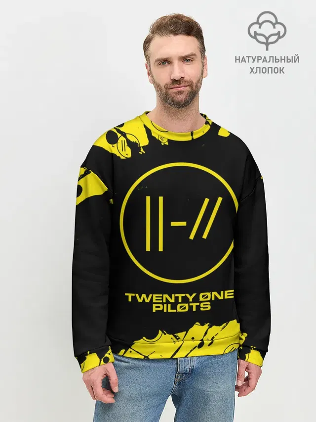 Мужской свитшот базовый с принтом «Trench logo — 21 PILOTS»
