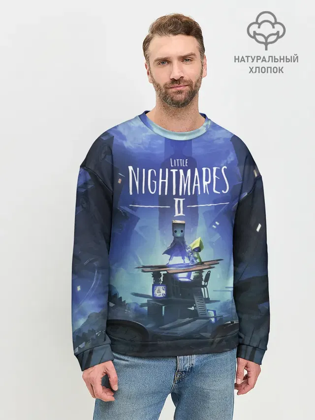 Мужской свитшот базовый с принтом «Little Nightmares — Little Nightmares 2»