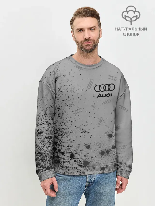 Мужской свитшот базовый с принтом «Audi — AUDI / АУДИ»