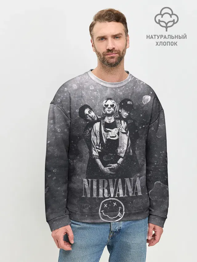 Мужской свитшот базовый с принтом «Nirvana»