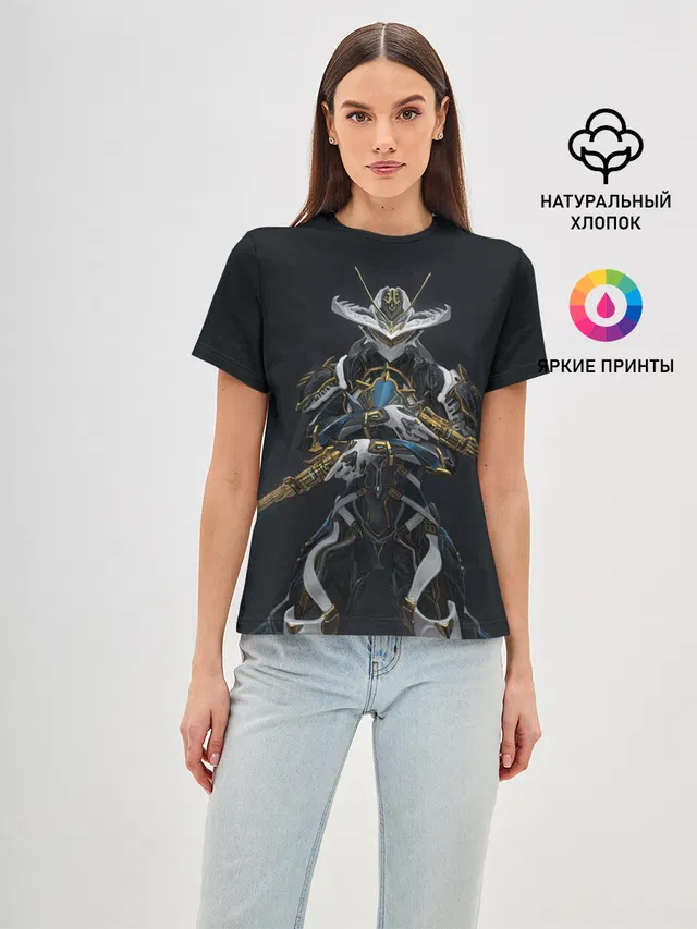 Женская базовая футболка с принтом «Warframe — warframe game»