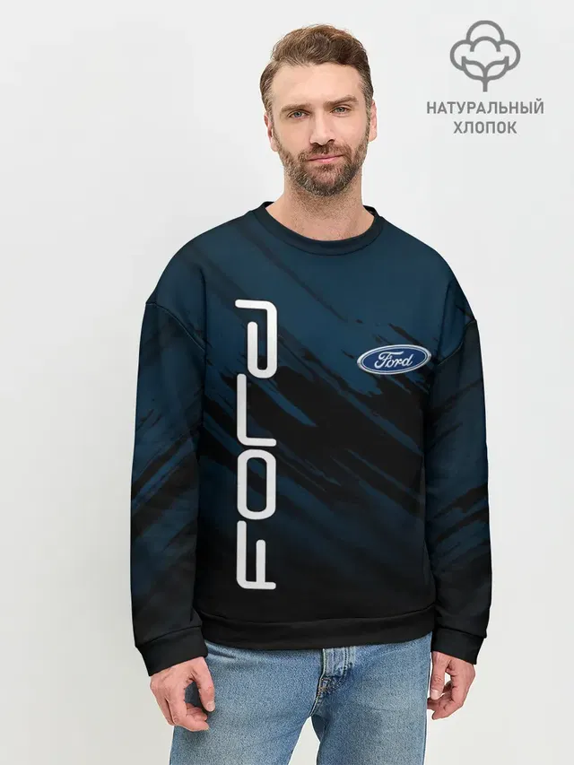 Мужской свитшот базовый с принтом «Ford»