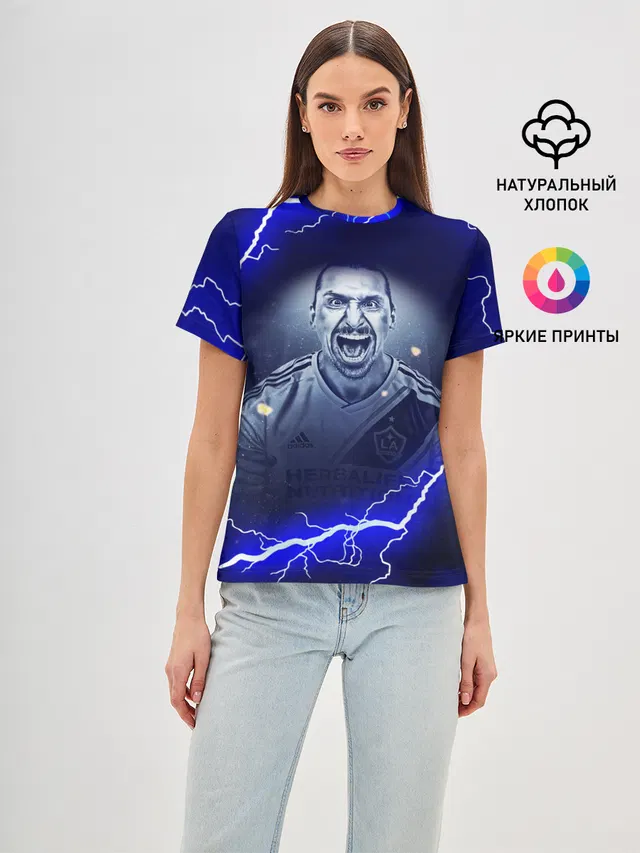 Женская базовая футболка с принтом «Златан Ибрагимович ZLATAN»