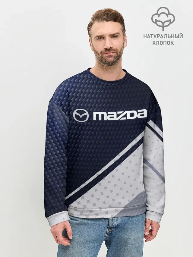 Мужской свитшот базовый с принтом «Mazda»