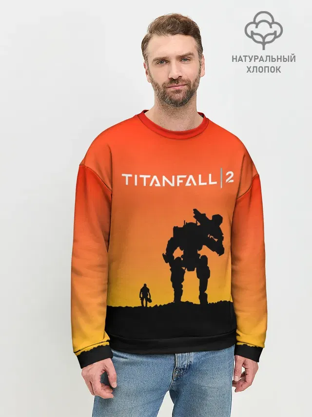 Мужской свитшот базовый с принтом «Titanfall — TITANFALL 2»