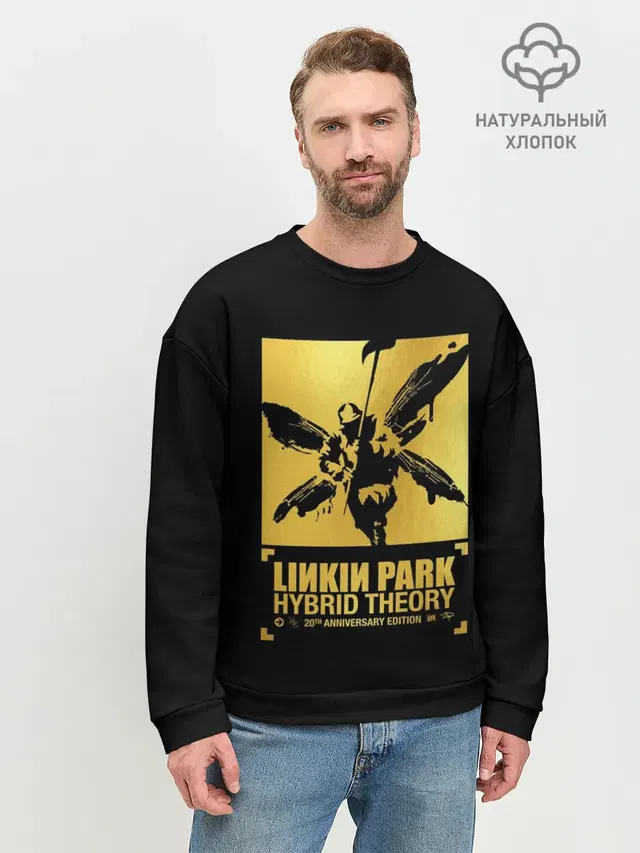Мужской свитшот базовый с принтом «Linkin Park — Hybrid Theory 20th Anniversary»