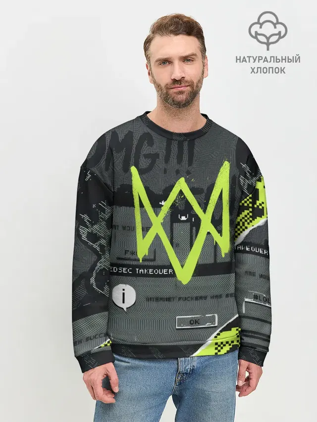 Мужской свитшот базовый с принтом «WD Legion — WATCH DOGS: LEGION.»