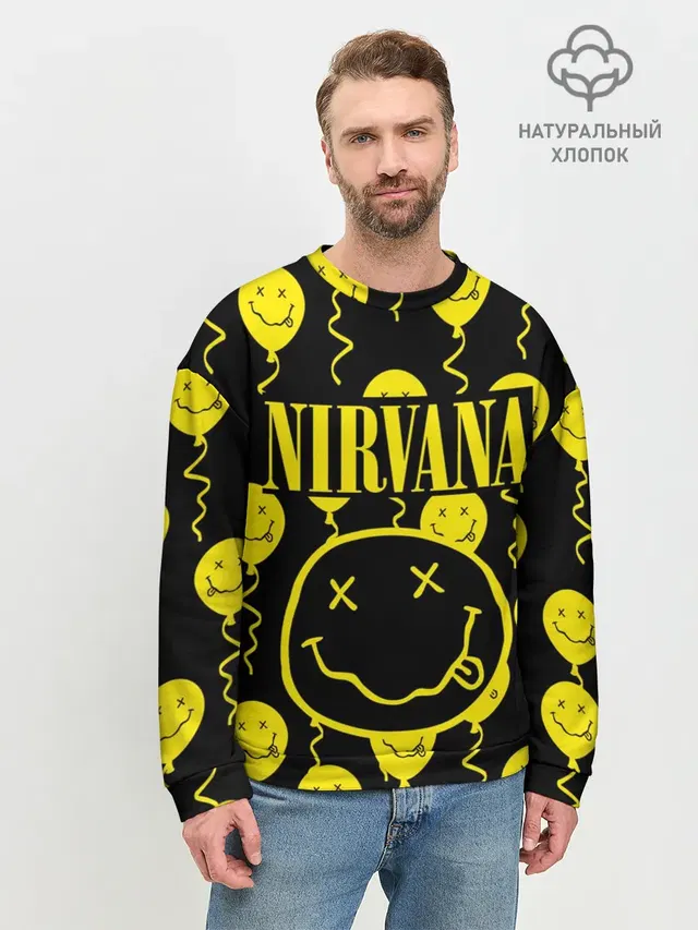 Мужской свитшот базовый с принтом «Nirvana»