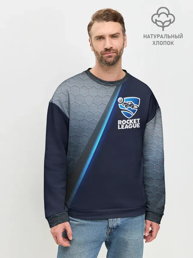 Мужской свитшот базовый с принтом «Rocket League»