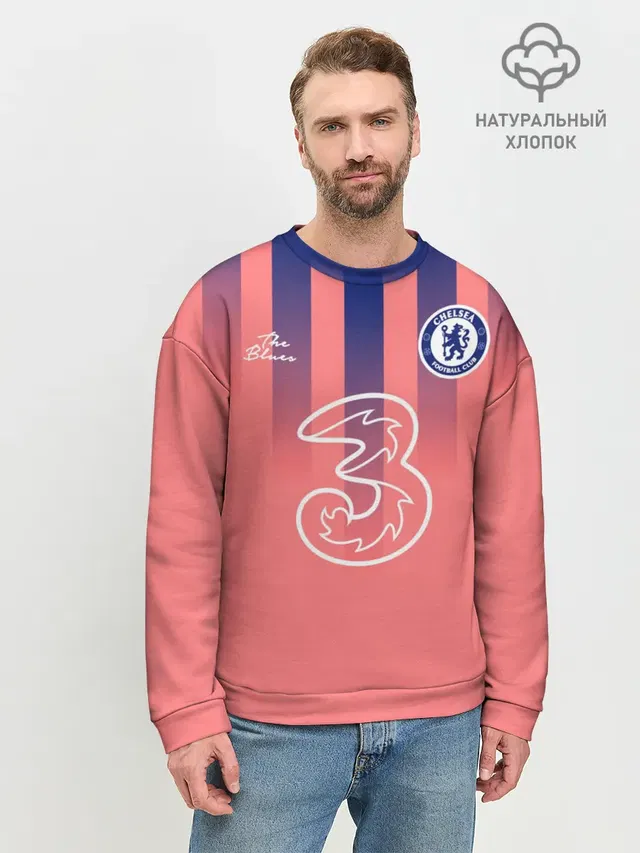 Мужской свитшот базовый с принтом «Челси — CHELSEA резервная сезон 20/21»