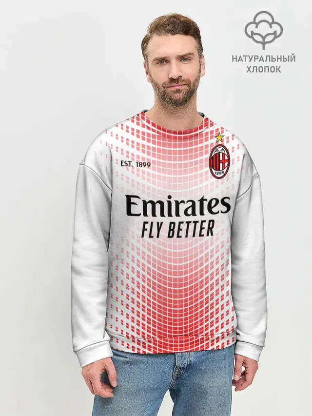 Мужской свитшот базовый с принтом «Милан — AC MILAN 20/21 - ГОСТЕВАЯ»