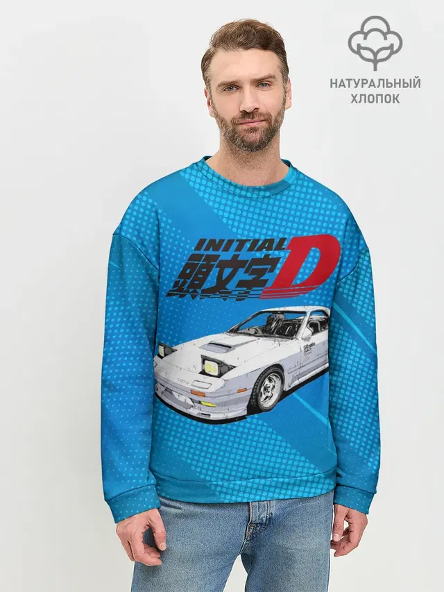Initial D машина на голубом фоне