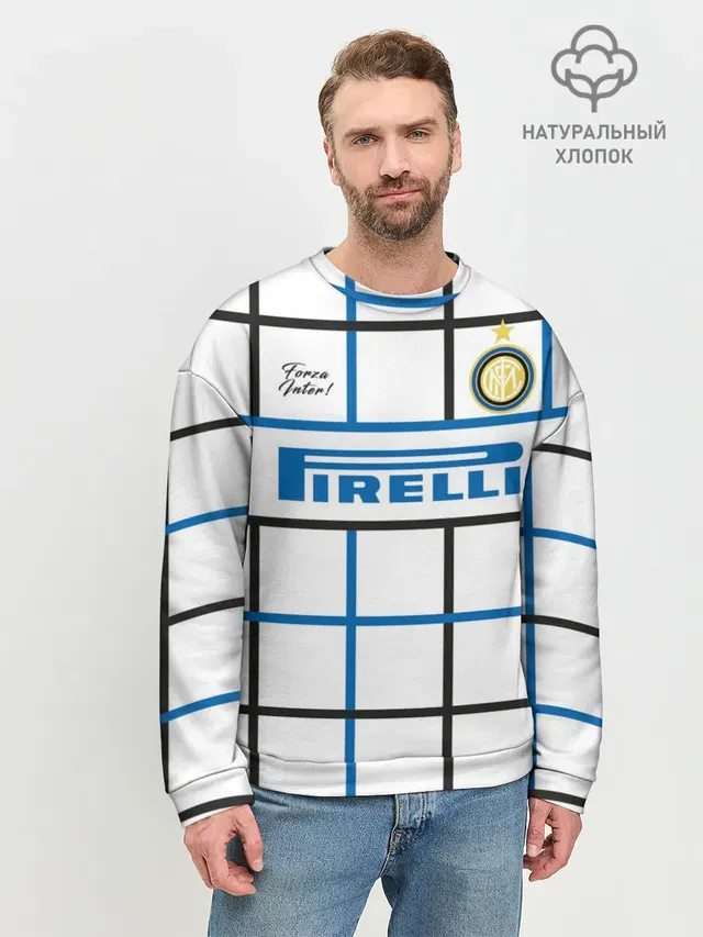 Мужской свитшот базовый с принтом «Интер — INTER выездная 20/21»