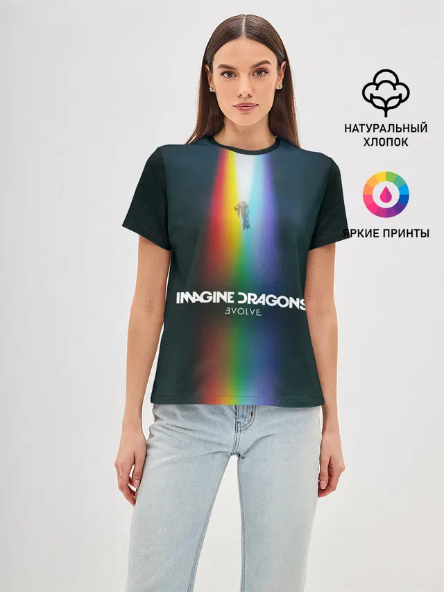 Женская базовая футболка с принтом «Imagine Dragons: Evolve»