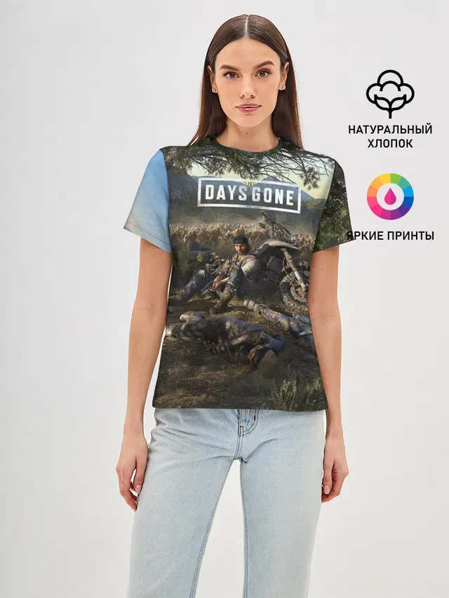 Женская базовая футболка с принтом «Разные игры — Days gone Дикон и толпа фриков»