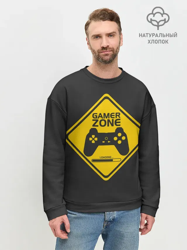 Мужской свитшот базовый с принтом «Gamer zone»