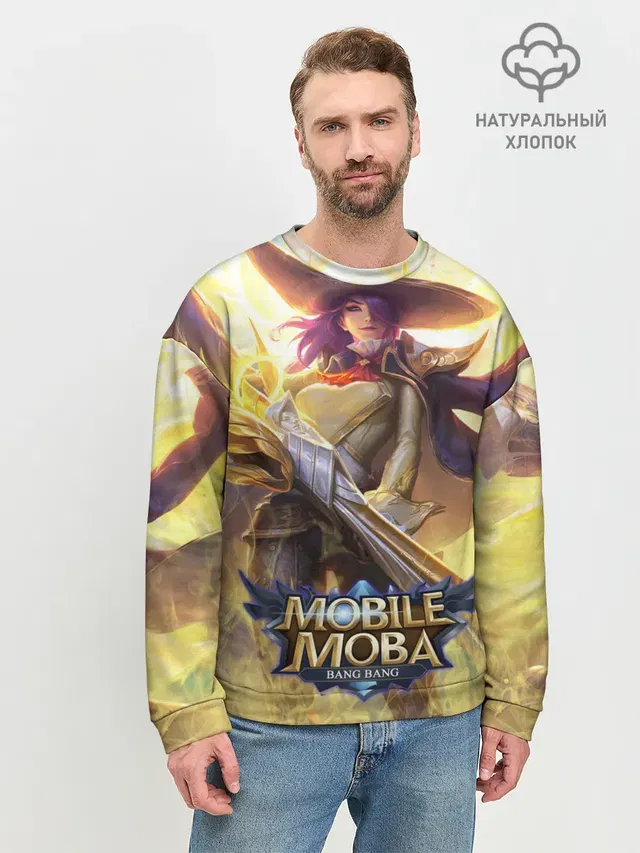 Мужской свитшот базовый с принтом «Mobile Legends: Bang Bang — Mobile legends»