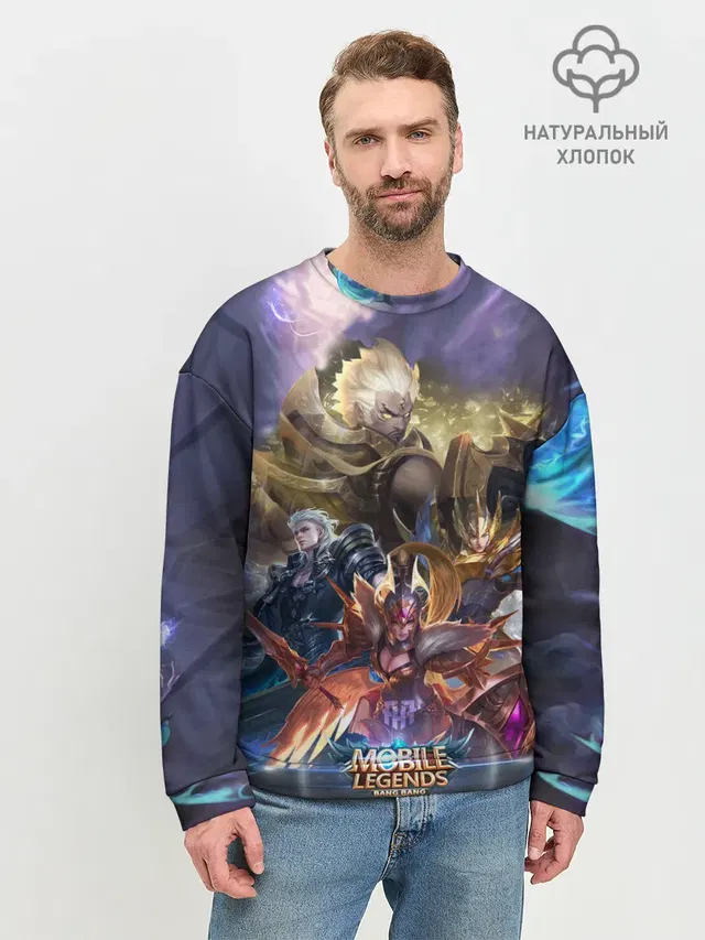 Мужской свитшот базовый с принтом «Mobile Legends: Bang Bang»