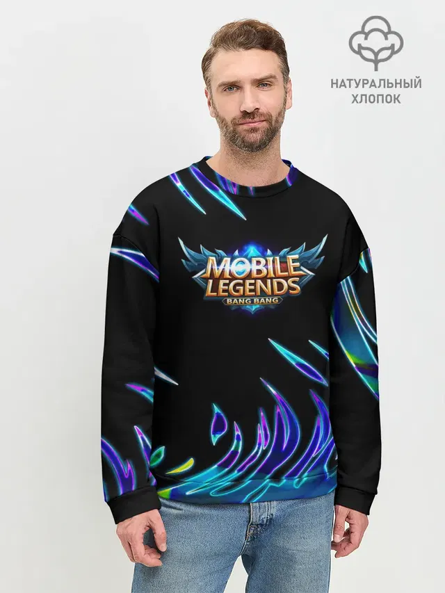 Мужской свитшот базовый с принтом «Mobile Legends: Bang Bang»