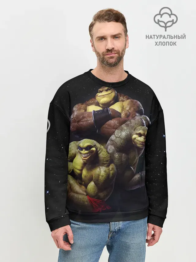 Мужской свитшот базовый с принтом «Retro Games — Battletoads»
