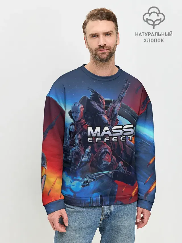 Мужской свитшот базовый с принтом «Mass Effect — Mass EFFECT Legendary ed»