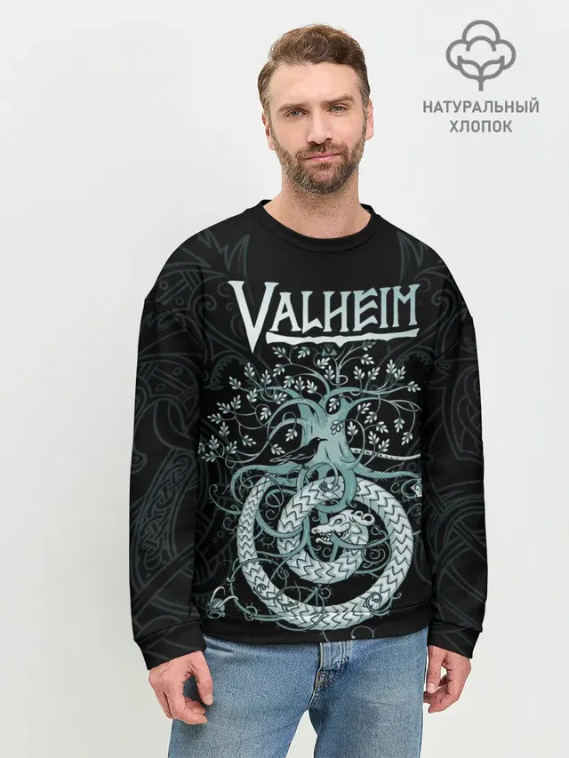 Мужской свитшот базовый с принтом «Valheim»
