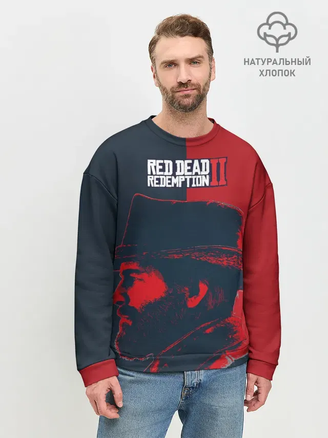 Мужской свитшот базовый с принтом «RDR2 Артур»