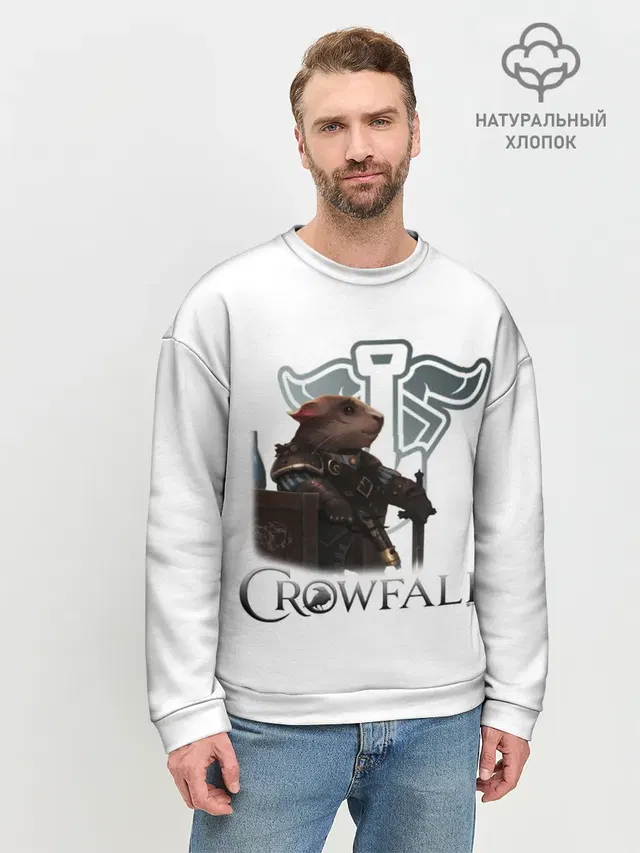 Мужской свитшот базовый с принтом «Crowfall Duelist»