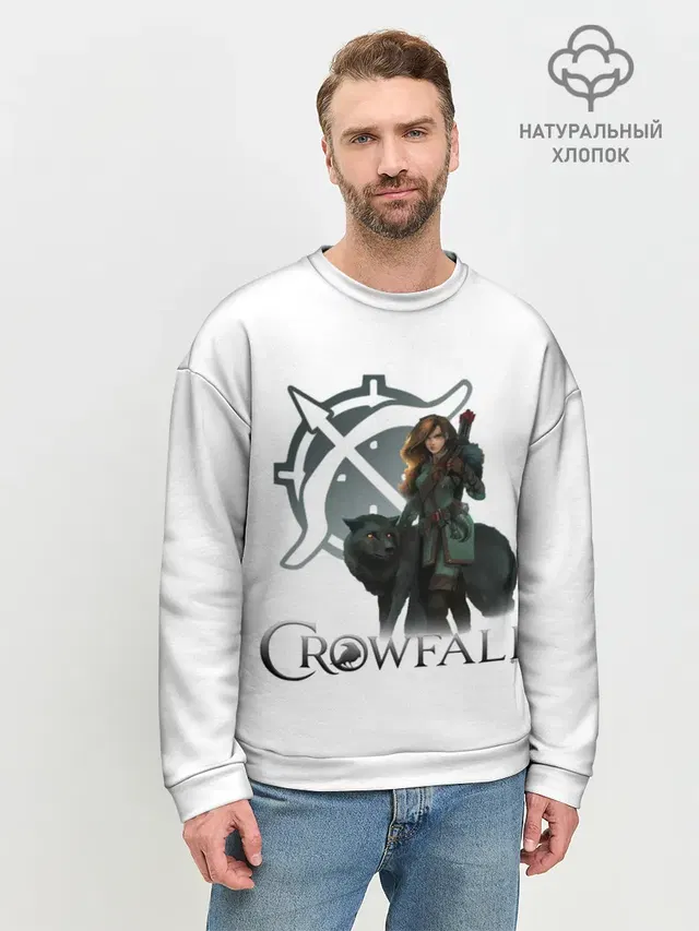 Мужской свитшот базовый с принтом «Crowfall Ranger»