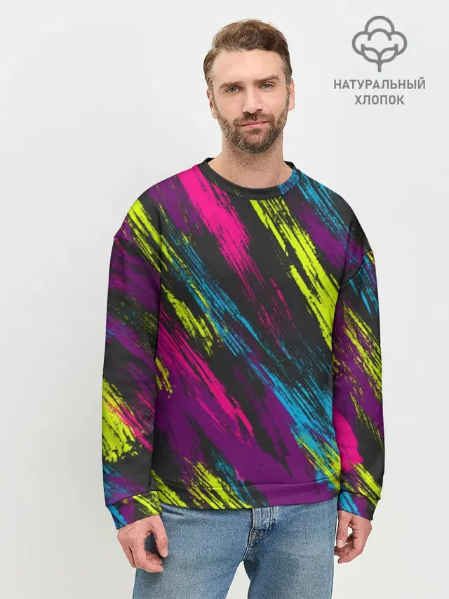 Мужской свитшот базовый с принтом «Pop Art — SUMMER 2021»