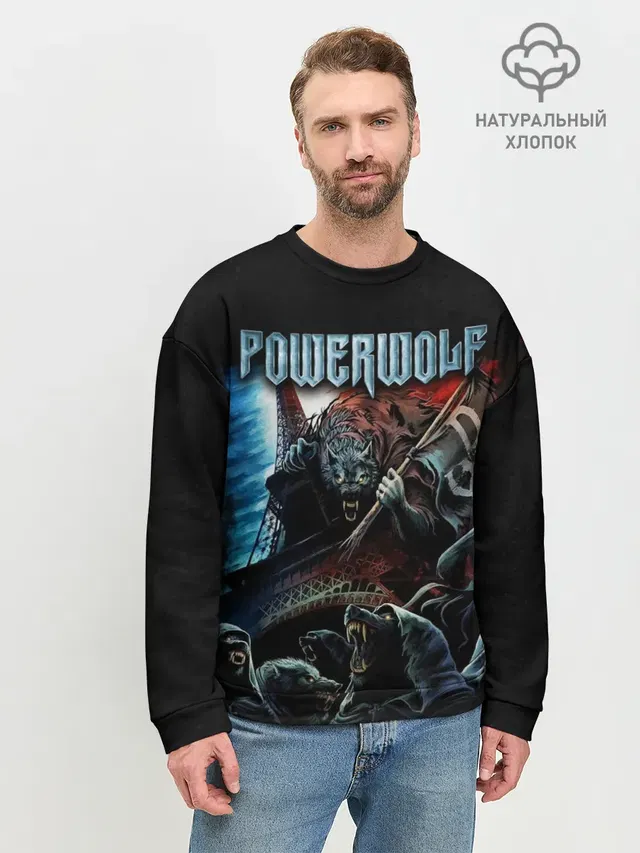 Мужской свитшот базовый с принтом «Werewolf — Powerwolf»