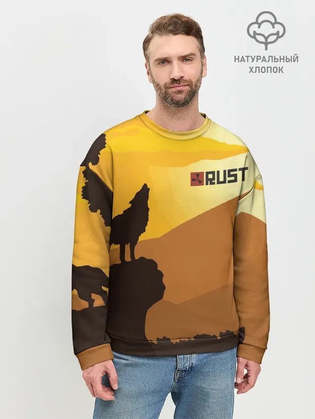 Мужской свитшот базовый с принтом «Rust»