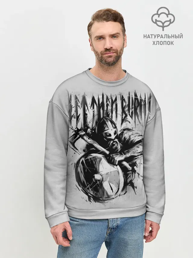 Мужской свитшот базовый с принтом «Valheim — Viking»