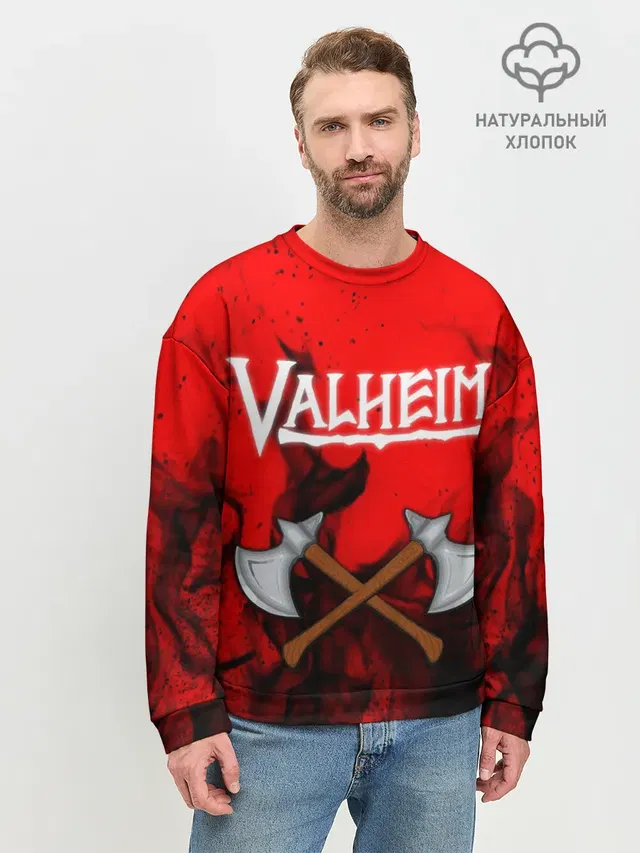 Мужской свитшот базовый с принтом «Valheim»