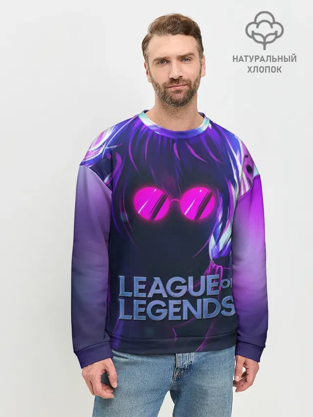 Мужской свитшот базовый с принтом «Evelynn LOL — Evelynn»
