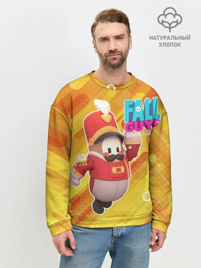 Мужской свитшот базовый с принтом «Fall Guys — Щелкунчик»