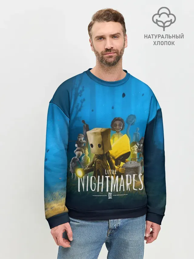 Мужской свитшот базовый с принтом «Little Nightmares — LITTLE NIGHTMARES 2»