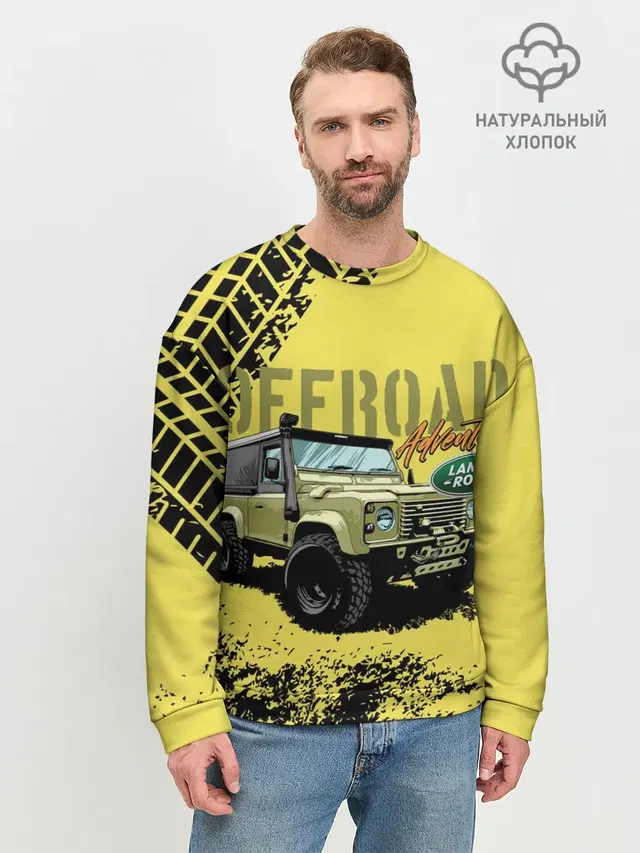 Мужской свитшот базовый с принтом «Land Rover»