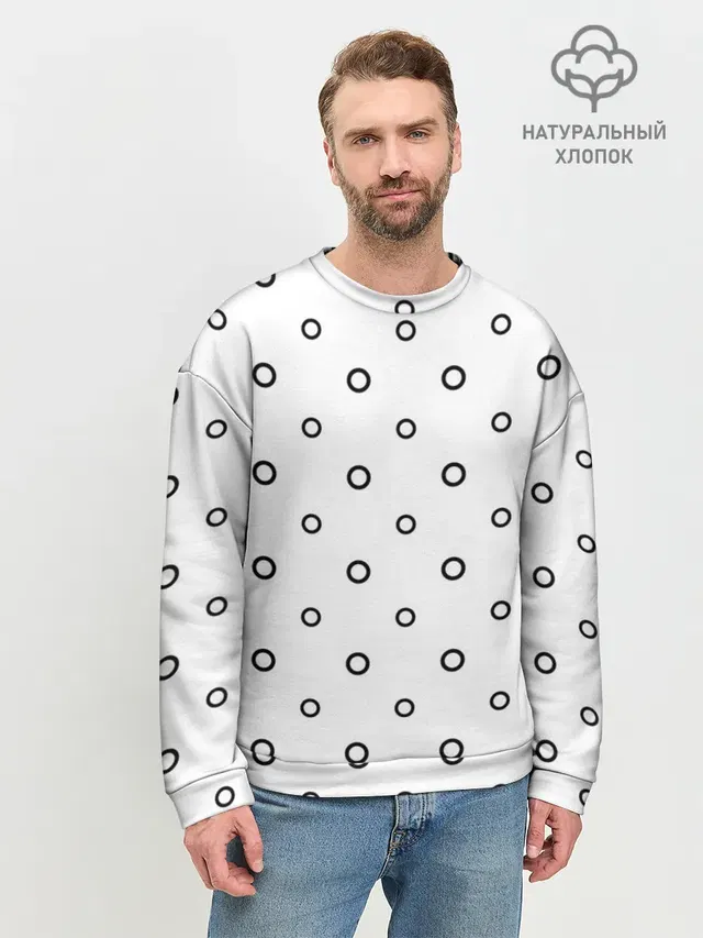 Черно-белый узор в горошек.