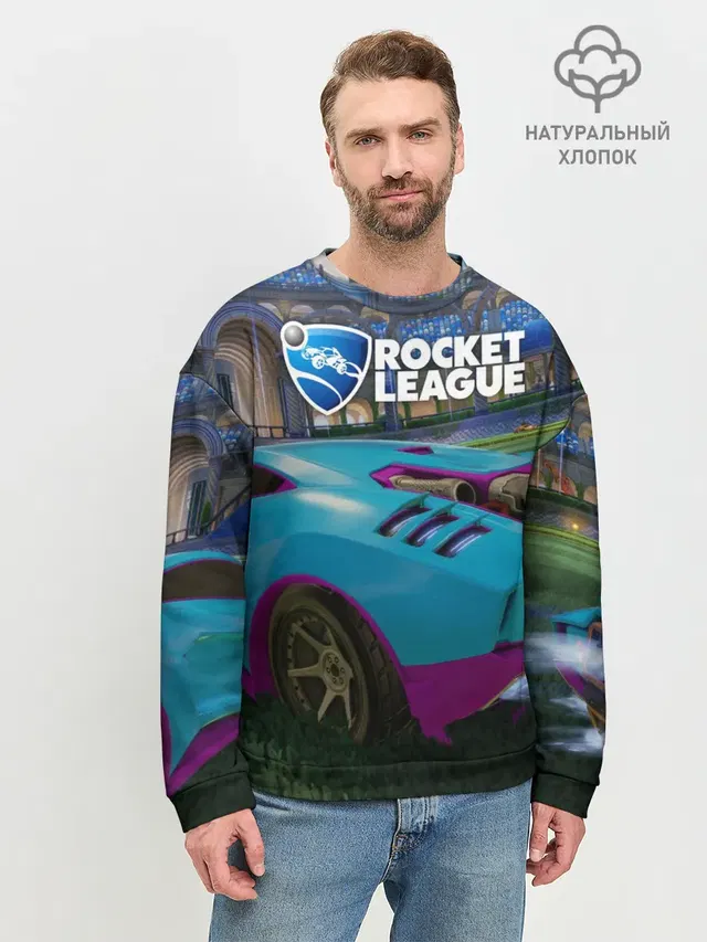Мужской свитшот базовый с принтом «Rocket League»