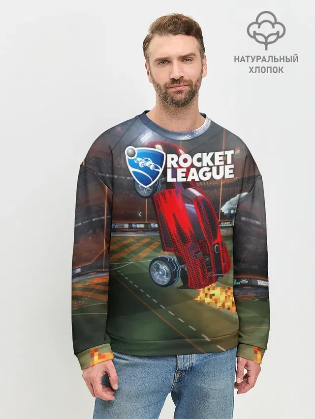 Мужской свитшот базовый с принтом «Rocket League»