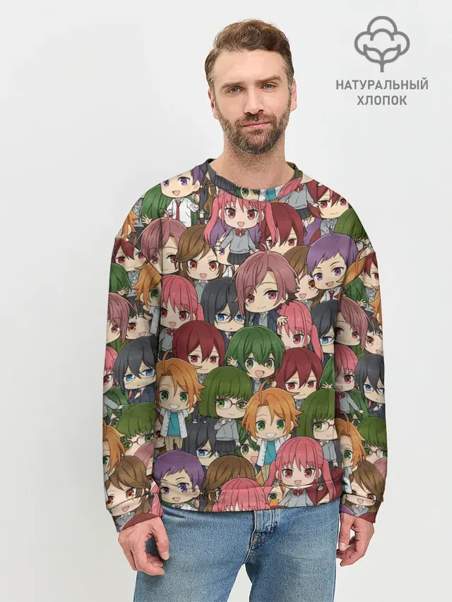 Мужской свитшот базовый с принтом «Хоримия — Horimiya Chibi»