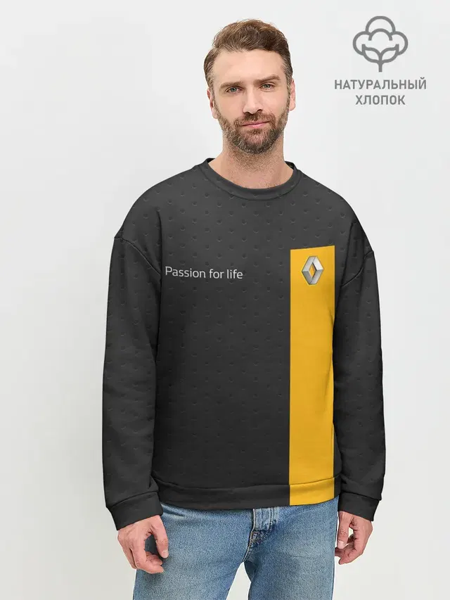 Мужской свитшот базовый с принтом «Renault»