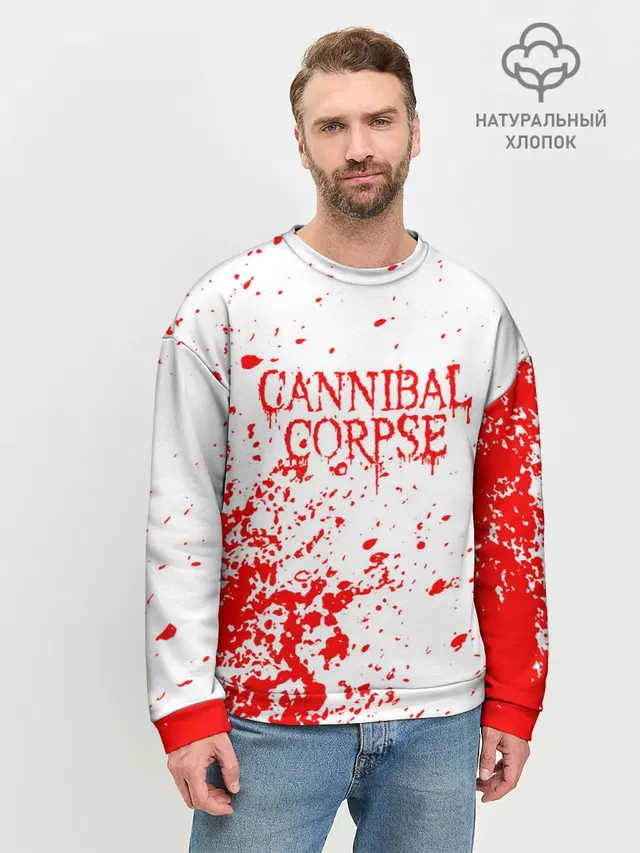 Мужской свитшот базовый с принтом «Blood splatter»