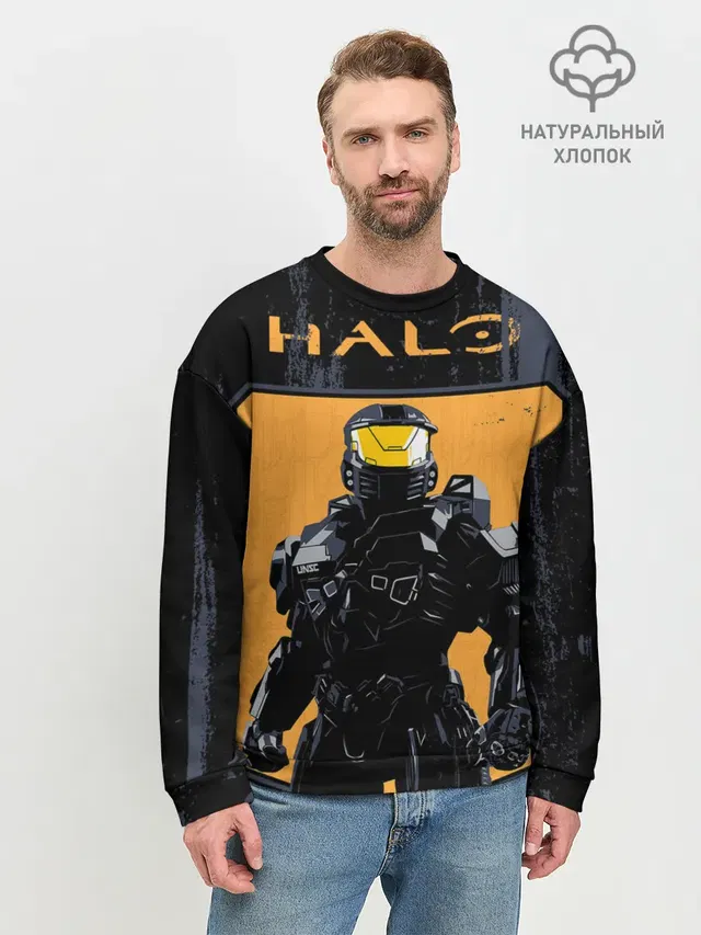 Мужской свитшот базовый с принтом «Halo Chef»